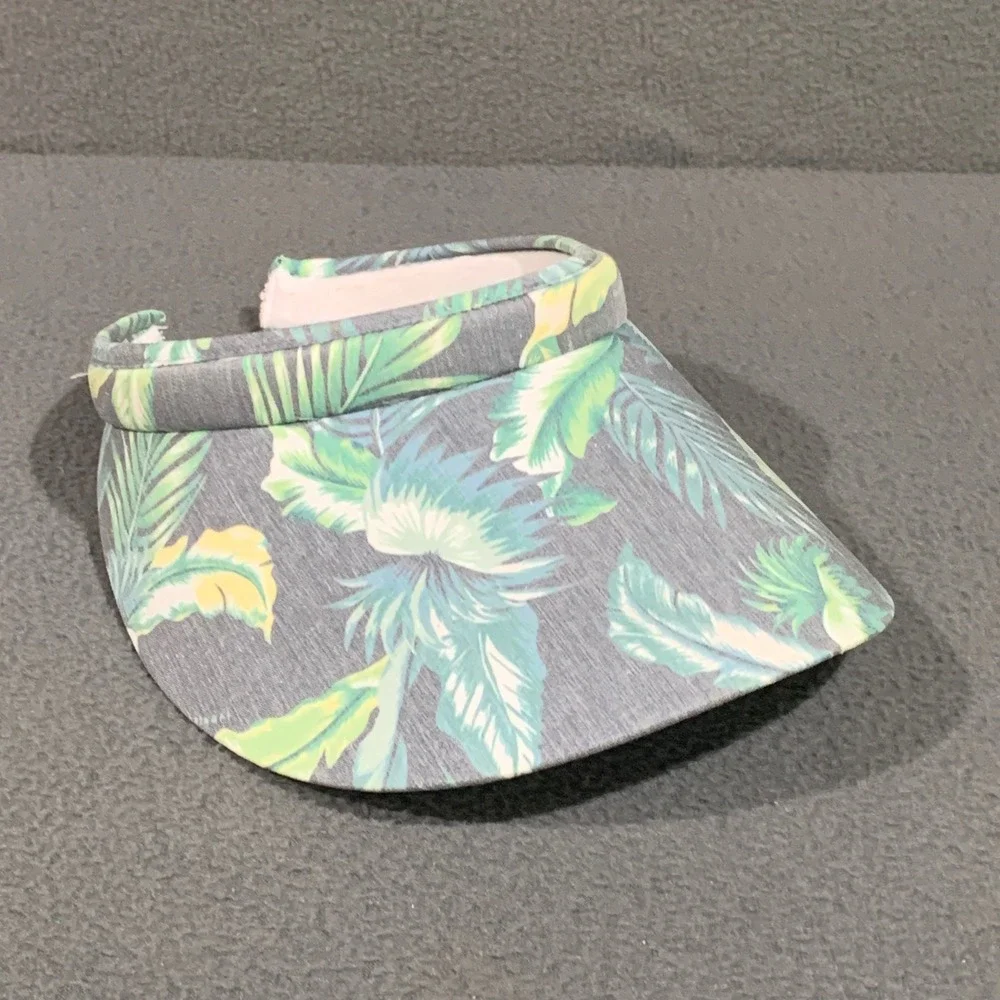 Kooringal‎ Womens Tropical Palm Leaf Sun Visor Blue Green OSFM Travel Coastal